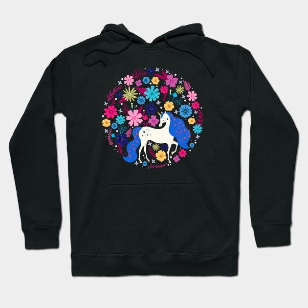 Retro Nature Unicorn Love Hoodie by machmigo